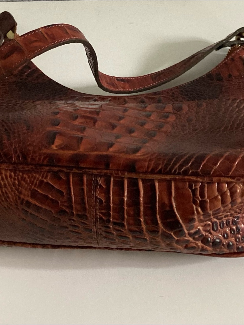Brahmin Tabitha Croc-Embossed Shoulder Hobo Bag Like New - Picture 9 of 14